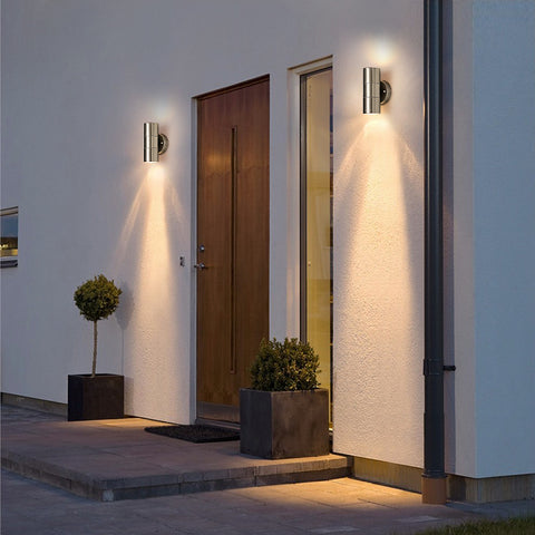 1 Pièce Appliques Murales Mode Creative Chic Mode Jardin LED Appliques Murales Extérieures Appliques Murales En Acier Inoxydable Double Tête Appliques Murales