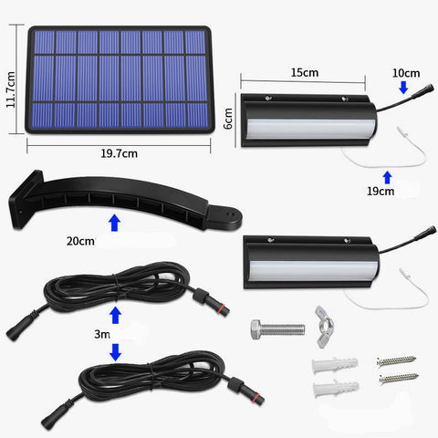 Lampe Solaire Extérieure Détecteur de Mouvement, Applique Murale Solaire Étanche IP65 avec Télécommande