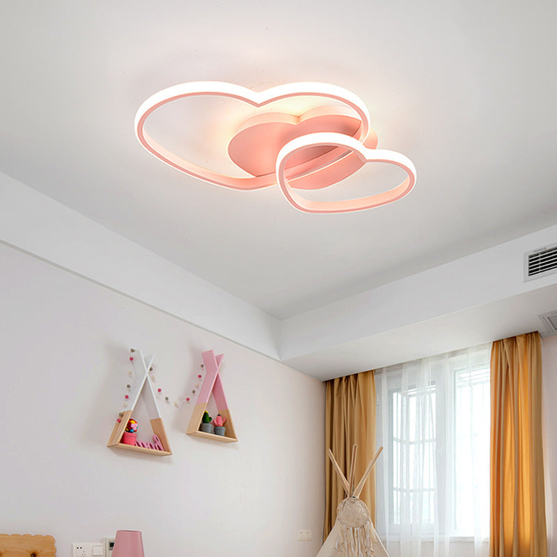 LED Plafonnier Dimmable Moderne avec Télécommande Silice et Aluminium pour Salon Salle à manger Bureau L50 W45 H8cm Rose