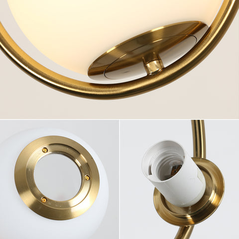 Lustre de chevet minimaliste, design linéaire, lustre en métal, globe en verre unique, petit lustre suspendu, lustre à longue portée Sans Ampoules