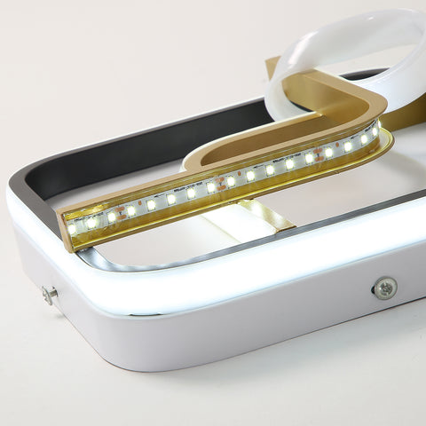 Plafonnier LED Moderne 23W Plafonnier Carré 6000K (Lumière Blanche Froide), Lampe de Plafond Acrylique Adapté à La Salle de Bain, Cuisine, Salon, Chambre (Or Noir)