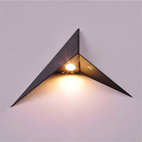 3W Creative en fer forgé en forme de triangle Lampe de mur Salon restaurant Cuisine le Couloirs Illumination Luminaire Applique murale à LED Miroir Lampes avant MURALE lumières （Blanc chaude）