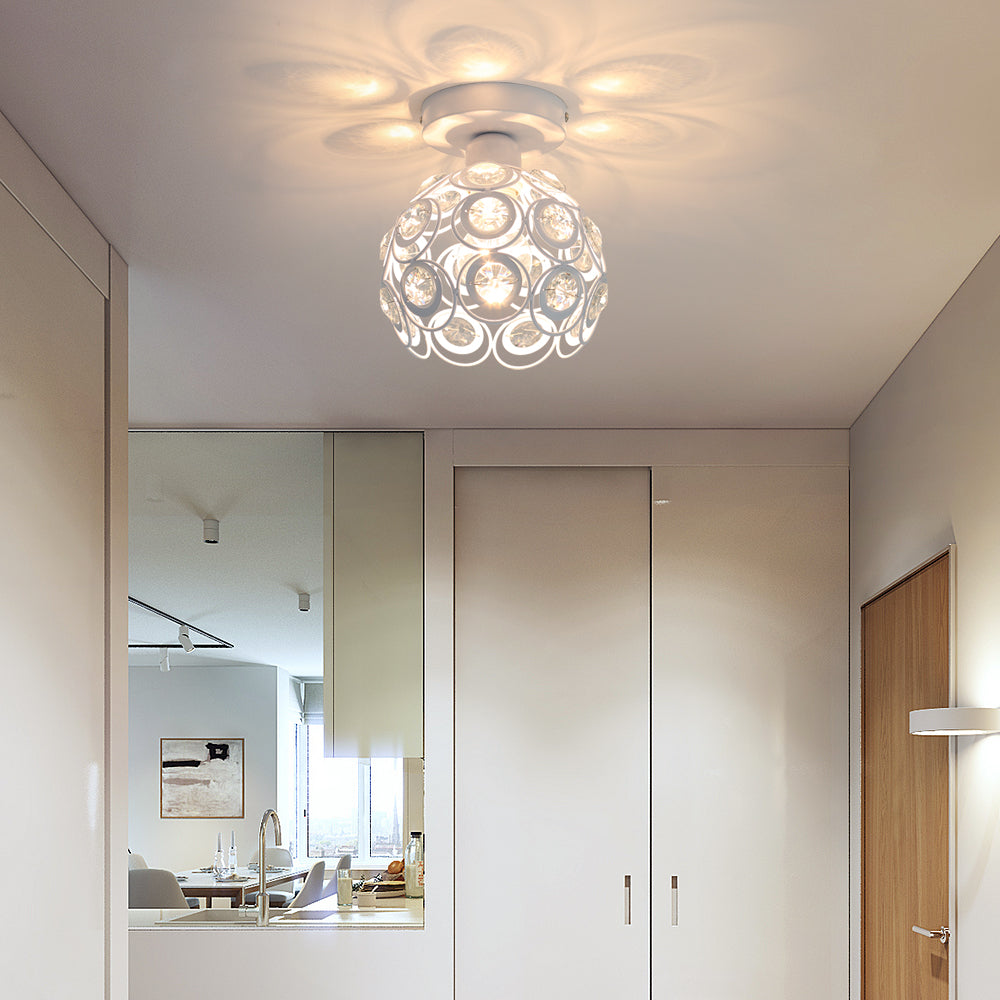 Mini Lustre en Cristal Plafonnier Moderne E27