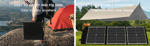 Panneau solaire portable pliable à charge rapide, chargeur de batterie solaire, banque d'alimentation pour téléphone, camping-car, montres d'extérieur, DC + USB, 20V, 75W