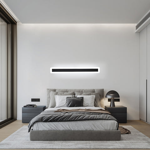 Appliques murales LED, Lampe Éclairage Mural moderne 22W 6000K, lampe à LED noire en aluminium 60CM, Lampe Murale décorative pour salon de chambre (lumière blanche froide)