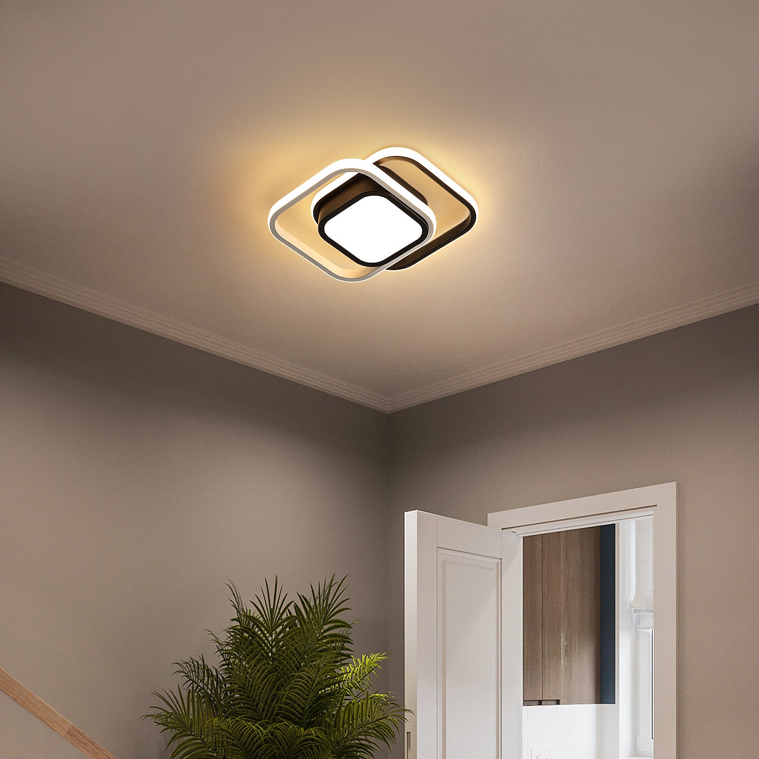 GOECO Plafonnier LED Moderne, 32W Lampe de Plafond, Luminaire Plafonnier 2500lm