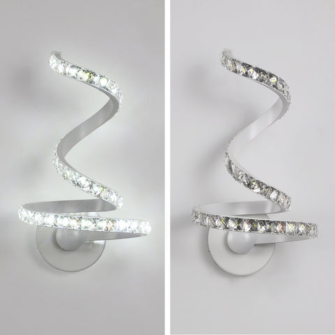 Applique Murale en Cristal, Applique Murale Intérieur LED 18W, Applique Cristal Nordique Décoration pour Chambre à Coucher, Chevet, Blanc Froid
