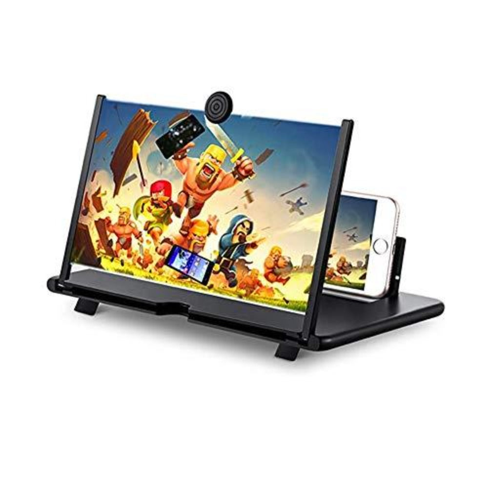 Amplificateur d'écran de Téléphone Portable, Loupe d'écran Retirable 3D haute définition avec support pliable pour jeu vidéo