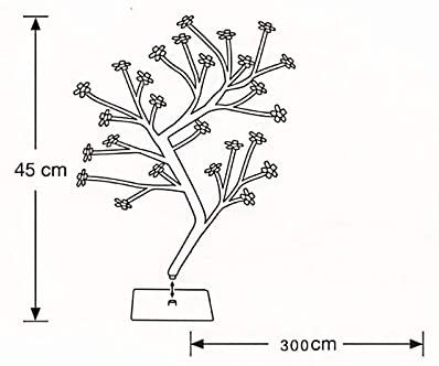 LED Lampe de Cerisier, 0.45M 48LED, Arbre Lumineux LED, Branches Noires, pour la décoration de Maison (Blanc)