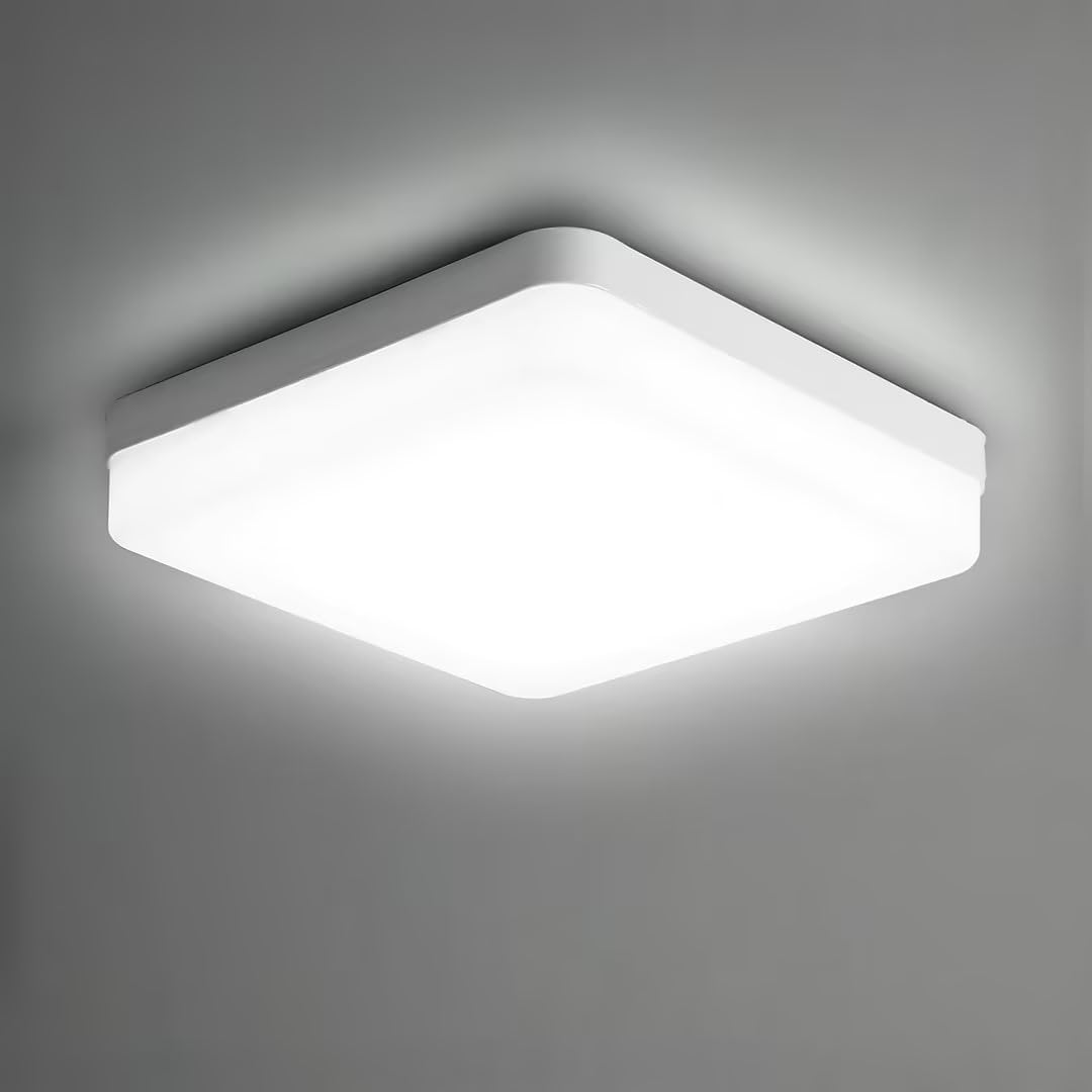 Plafonnier LED Carré, Lampe de Plafond LED, IP44 Plafonnier LED