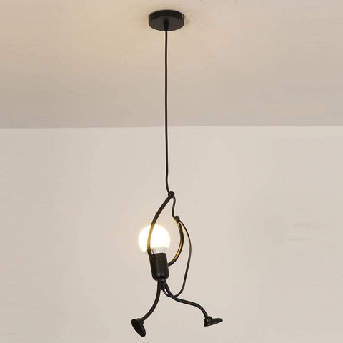 Lustres pour chambres d'enfants, suspensions modernes en fer pour la décoration de la maison, le salon, le restaurant de la chambre, E27 [Classe d'efficacité énergétique A+] Nero - 3 Pezzo