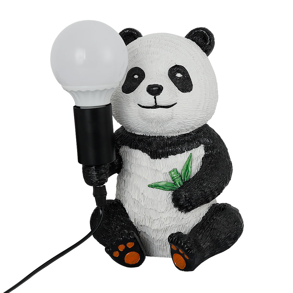 Lampes de table design Panda en résine, veilleuse créative moderne avec cordon enfichable, lampe de bureau LED animal