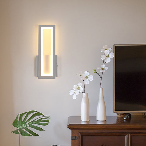 Applique Murale LED Intérieur, 16W Simple Square Lampe Murale LED, Moderne Décoration Eclairage LED Luminaire Mural Murale pour Salon, Chambre, lumière Chaud 3000K Blanc couleur