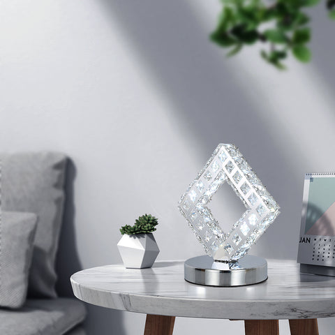 Lampe de table moderne en cristal, lampe à cristal LED, lumière blanche 6000 K.