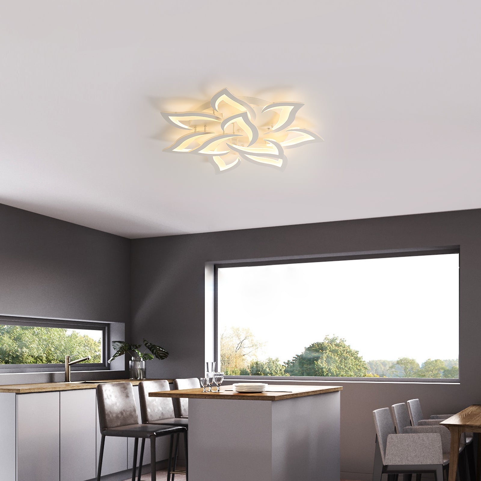 Plafonnier LED, 90W 8100LM Lampe de plafond 3500K