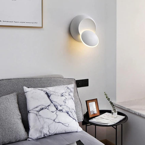 Moderne Applique Murale LED 2 Ronds Lampe murale Blanc Chaud 3000K Pour chambre à coucher, salon, couloir, entrée Blanc