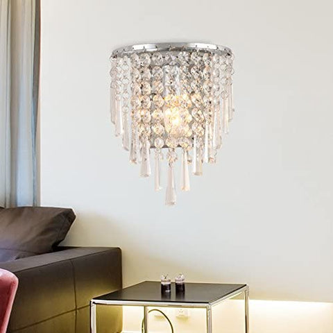Applique Murale en Cristal à LED, Lampe Murale LED Intérieure Moderne Décoration Luminaire Mural pour Chambre à Coucher, Couloir, Cuisine, Salon, Salle à Manger, 22 cm * 18 cm