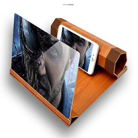 Loupe d'écran de téléphone portable pliable en bois massif, convient pour regarder des vidéos de film sur tous les smartphones, cadeau de Noël