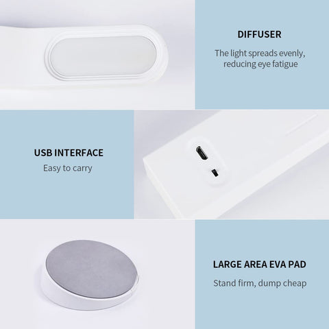 Lampe de Bureau LED, Lampe de Chevet Dimmable, 10 Niveaux de Luminosité, Flexible Contrôle Tactile Protection des Yeux, Lampe de Bureau Avec Port USB, Applique design magnétique