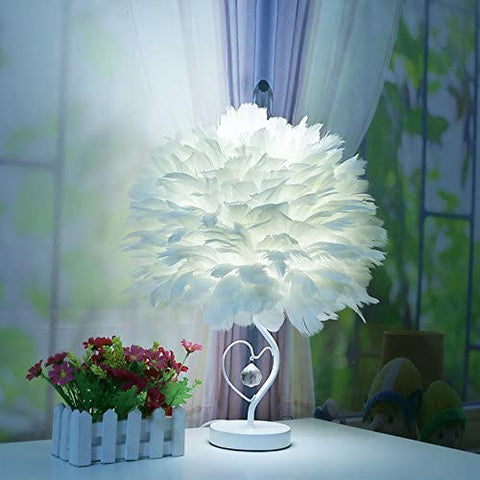 Lampe de bureau LED plume avec télécommande, lampe de table décorative simple moderne, veilleuse créative de lampe de chevet, adaptée au bureau d'étude de la chambre des enfants