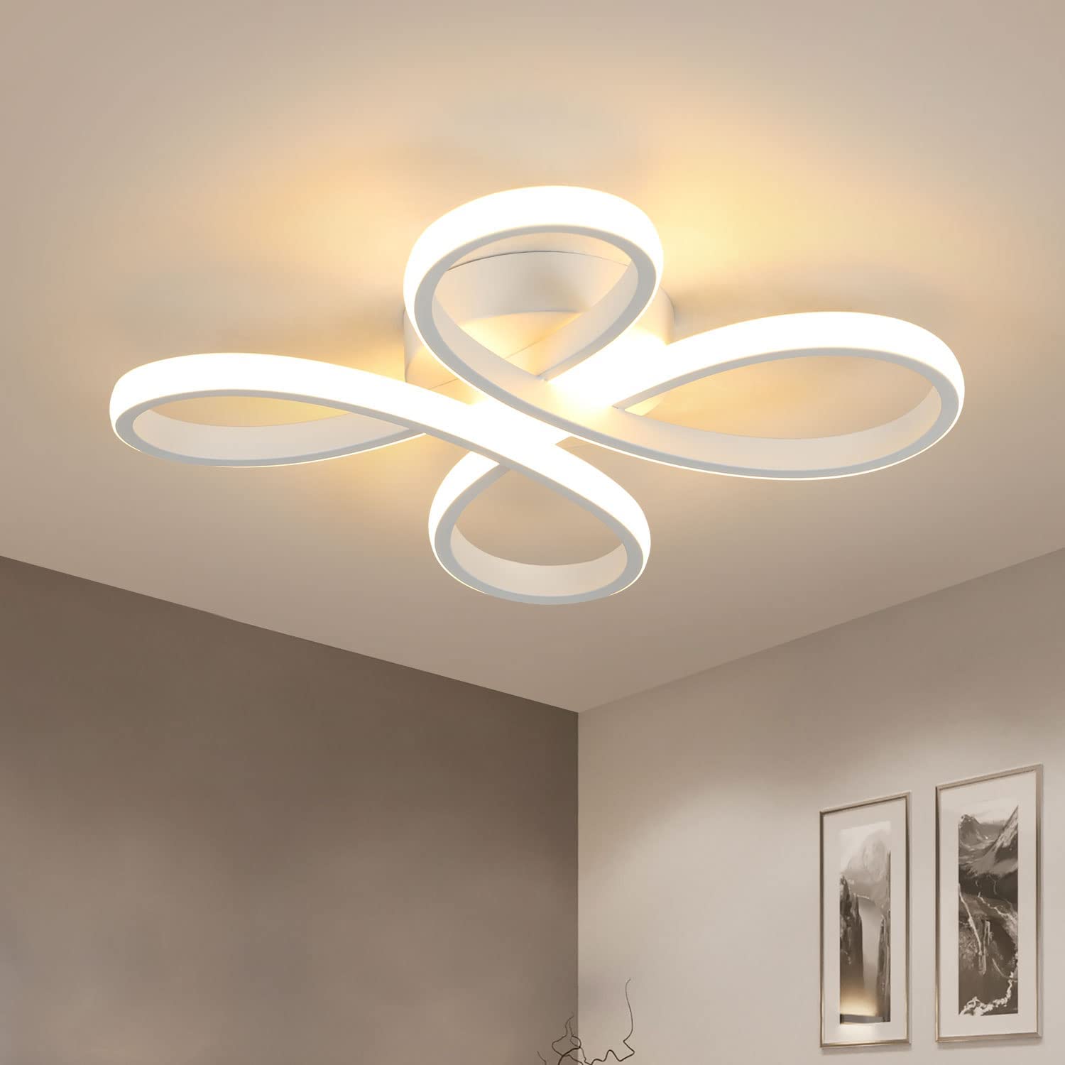 Plafonnier LED Design moderne 30W Forme de fleur créative Lampe de Plafond