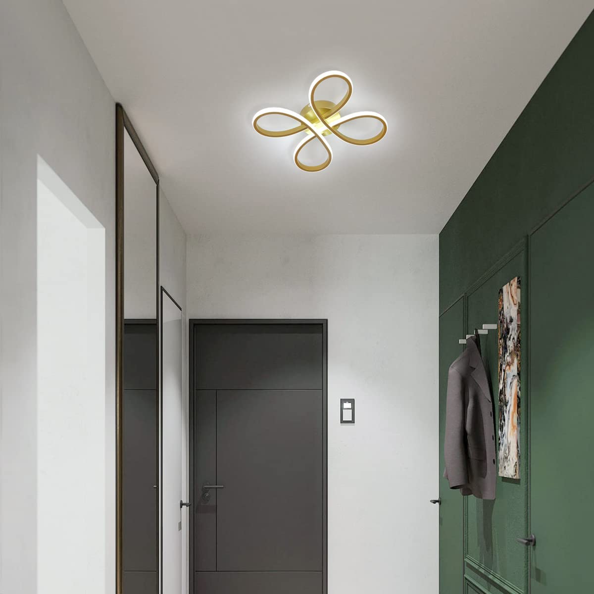 Plafonnier LED Design moderne 30W Forme de fleur créative Lampe de Plafond