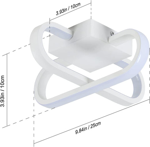 Plafonnier LED Dimmable,18W Personnalité LED Lampe Plafonnier led 3 températures de Couleur Lampe de Plafond 3000K/6000K/4000K, Luminaire Plafonnier LED pour Salon, Chambre, Cuisine, Couloir, Entrées