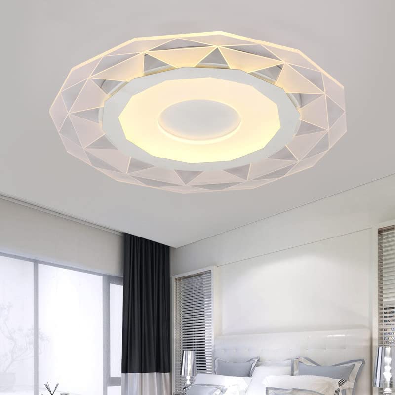 Plafonnier LED 28W Design Géométrique Lampe de Plafond 3000K Blanc Chaud Moderne 