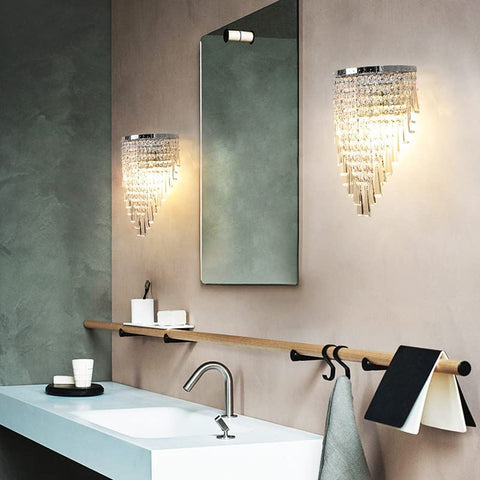 Applique Murale en Cristal à LED, Lampe Murale LED Intérieure Moderne Décoration Luminaire Mural pour Chambre à Coucher, Couloir, Cuisine, Salon, Salle à Manger, 22 cm * 18 cm