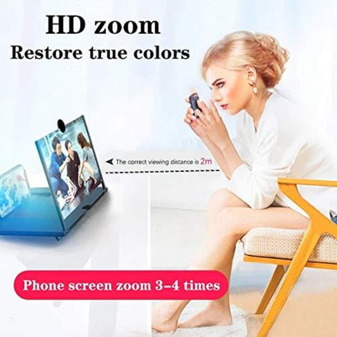 Amplificateur d'écran de Téléphone Portable, Loupe d'écran Retirable 3D haute définition avec support pliable pour jeu vidéo