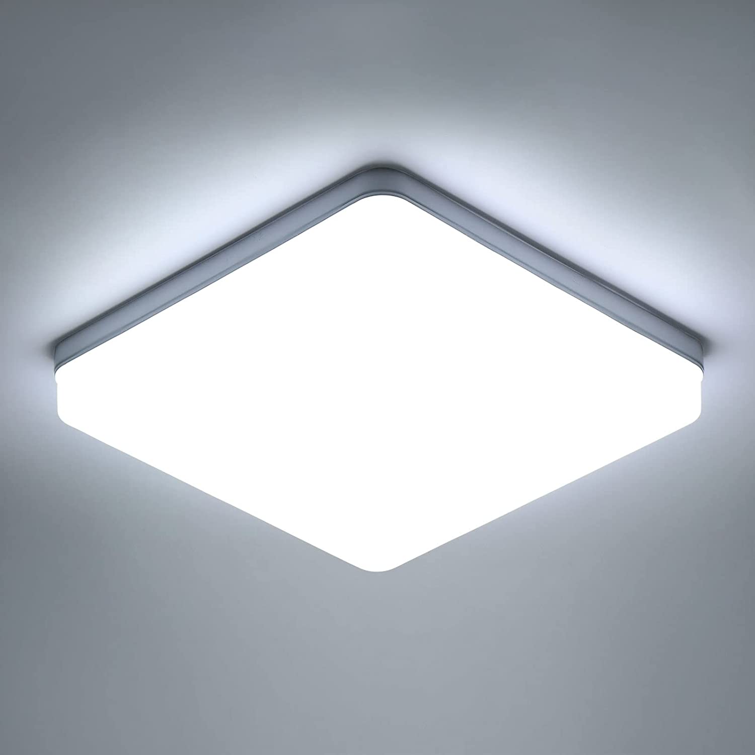 Plafonnier LED Carré, Lampe de Plafond LED, IP44 Plafonnier LED