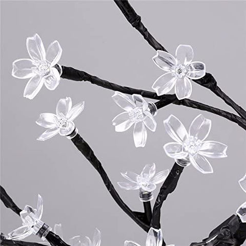 LED Lampe de Cerisier, 0.45M 48LED, Arbre Lumineux LED, Branches Noires, pour la décoration de Maison (Blanc)