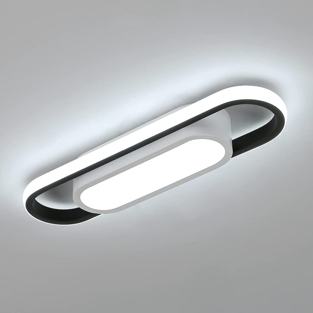 Plafonnier LED Moderne, 24W 1800LM Plafonnier Rectangulaire, Lumière Blanche Froide 6000K