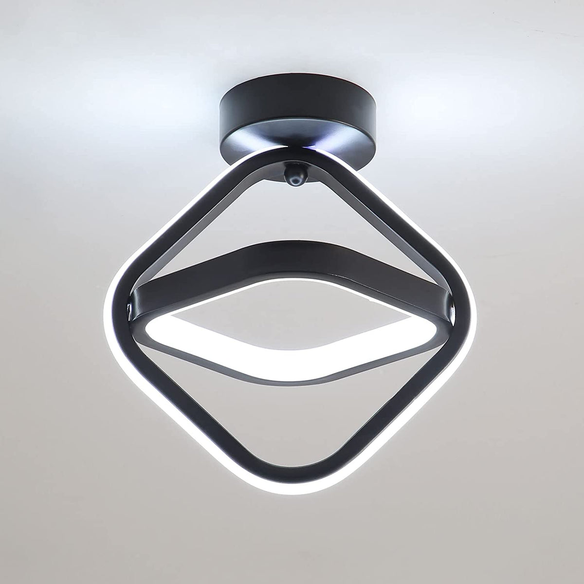 Plafonnier LED 22W, luminaire plafonnier Géométrique Simple, Plafonnier en métal pour Salon, Chambre, Couloir, Lumière Blanche 6000K