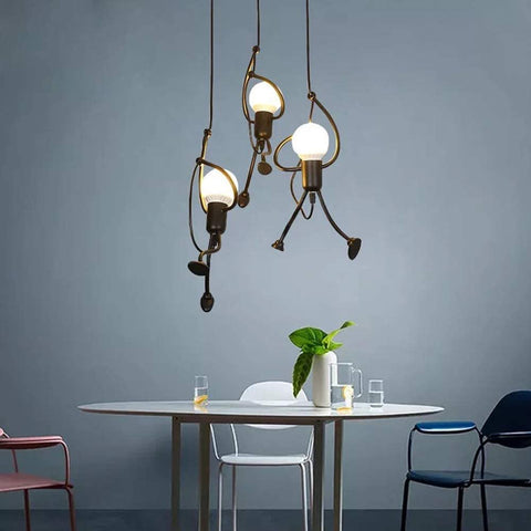 Lustre suspendate Cartoon E27 pentru Living și Dormitor Copii – Lustre Creative de Fier