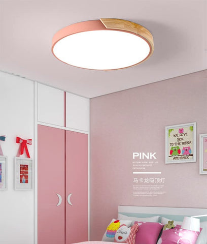 LED Plafonnier, 24W plafonnier bois Moderne Rond Blanc Froid 6000K Ø30*5CM Chambre la Cuisine le Salon le Balcon et le Couloir