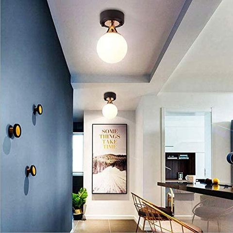 LED Lampe de plafond, Lampe de boule en verre, Plafonnier pour Chambre à coucher, Couloir, Salon, etc