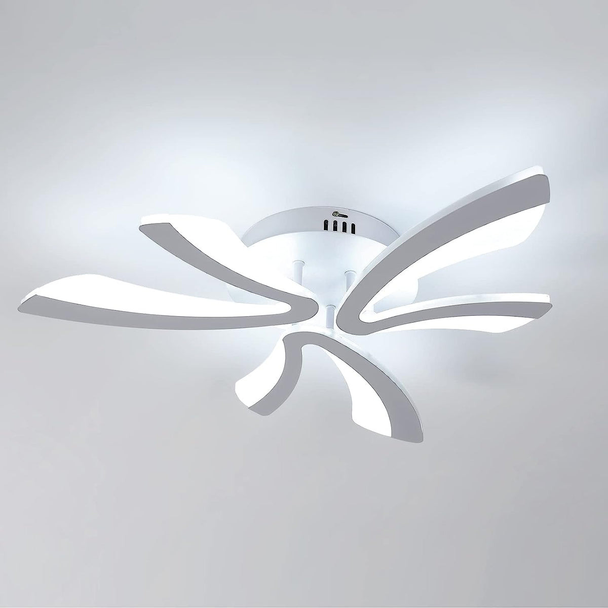 Plafonnier LED Moderne, 36W 4000LM Creative V Design Luminaire Plafonnier, Blanc Lampe de Plafond en Acrylique pour Chambre à Coucher, Salon, Restaurant, Cuisine, 6500K Blanc Froid