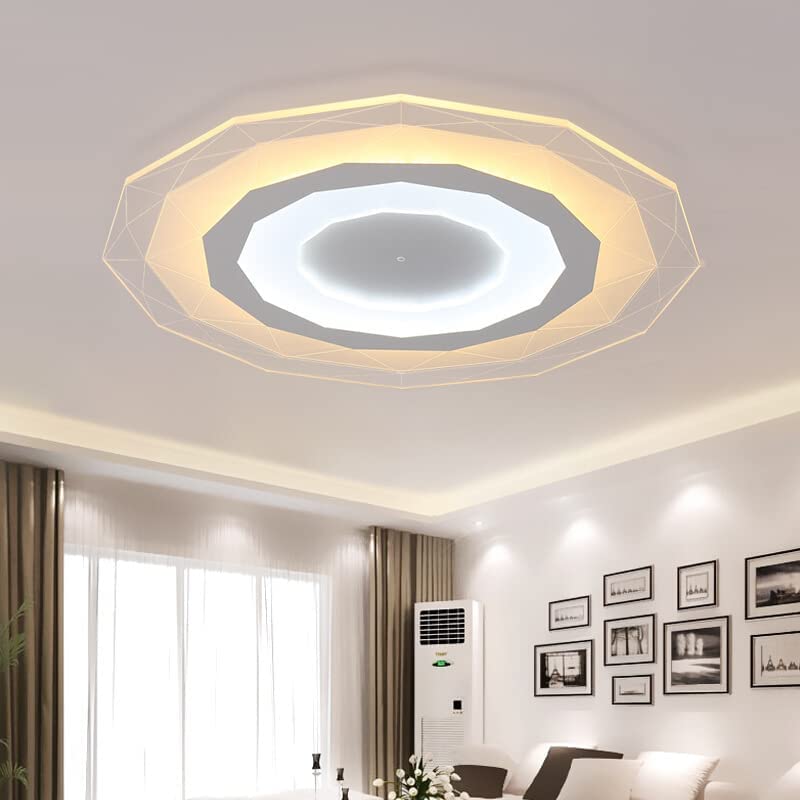 Plafonnier LED 28W Design Géométrique Lampe de Plafond 3000K Blanc Chaud Moderne 