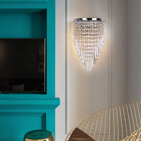 Applique Murale en Cristal à LED, Lampe Murale LED Intérieure Moderne Décoration Luminaire Mural pour Chambre à Coucher, Couloir, Cuisine, Salon, Salle à Manger, 22 cm * 18 cm