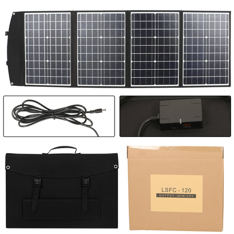 Panneaux solaires pliables portables pour le camping, la randonnée, le sac, le chargeur, 120W