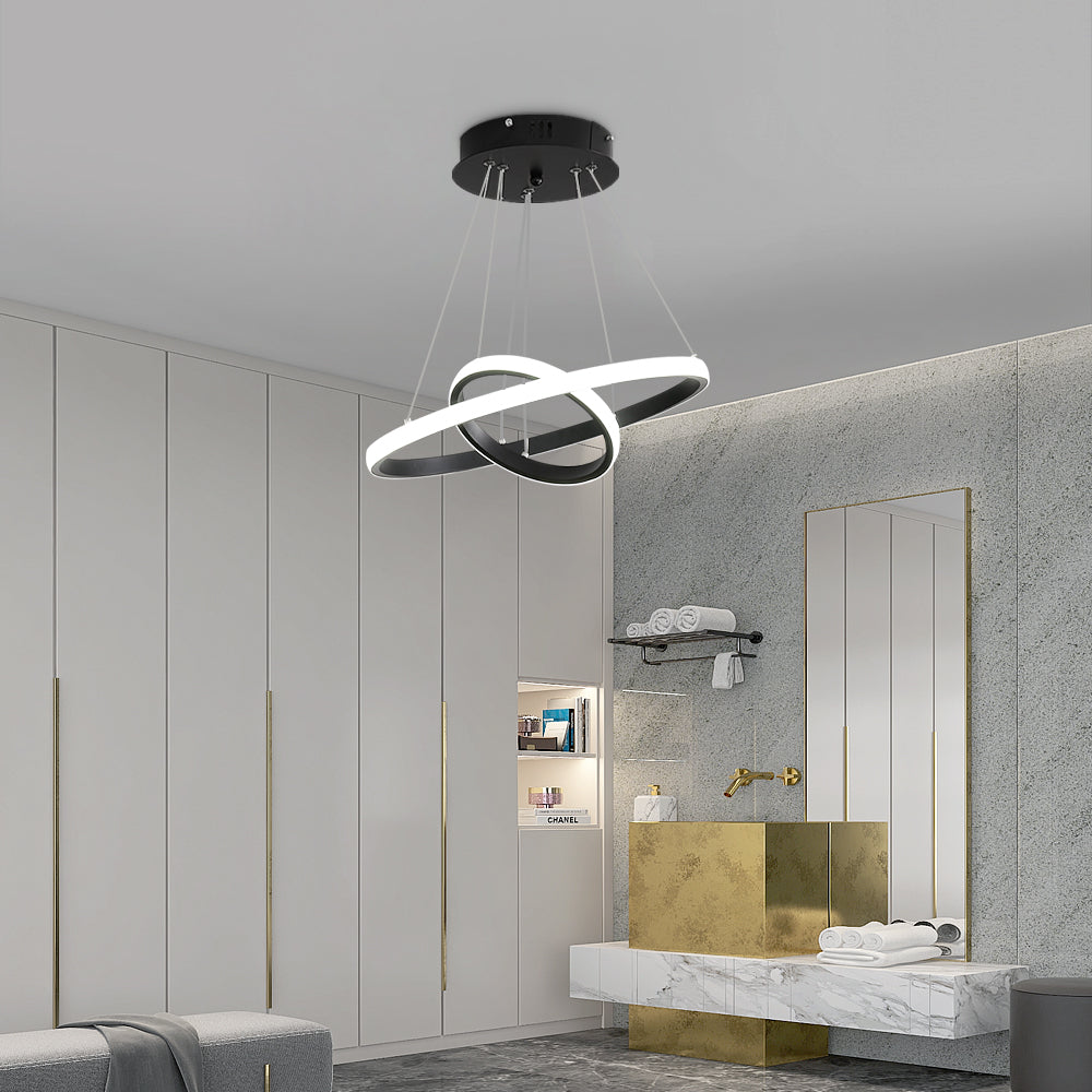 LED Lustre circulaire moderne, Lampe de Suspension réglable