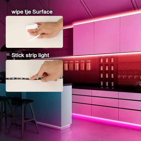 Ruban LED 5M, Bande LED Chambre RGB 5050 12V, 20 Couleurs Gradables, Multicolore LED Strip IP20 Adhésive 3M Améliorée avec Télécommande à 24 Boutons pour Décorations D'intérieur, Fêtes et Noël
