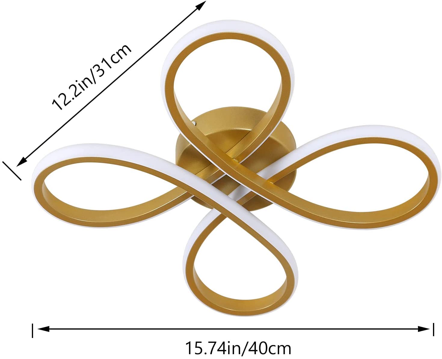 Tableau des dimensions des plafonniers