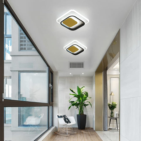 Plafonnier LED, 36W Lampe de plafond LED Acrylique, 25x25CM Lampe de salle Moderne Square pour Balcon Chambre Salon Blanc Froid 6000K