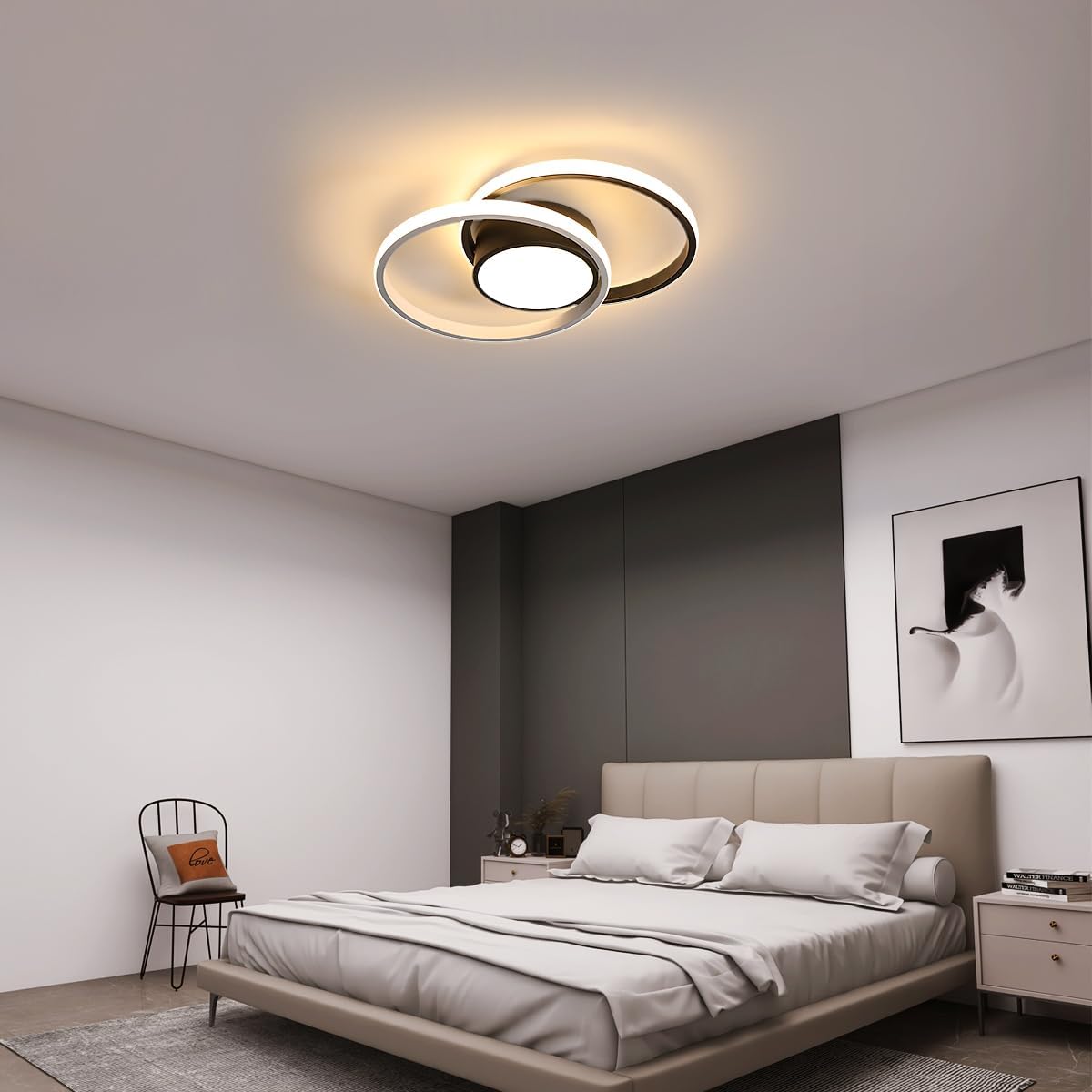 Plafonnier LED, Luminaire Plafonnier Chambre, 42W 4000lm, Rond Lampe de plafond Moderne pour Chambre Salon Cuisine