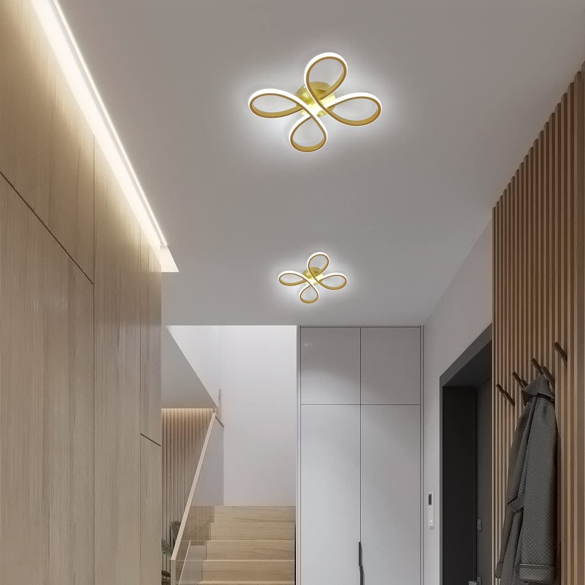 Plafonnier LED Design moderne 30W Forme de fleur créative Lampe de Plafond