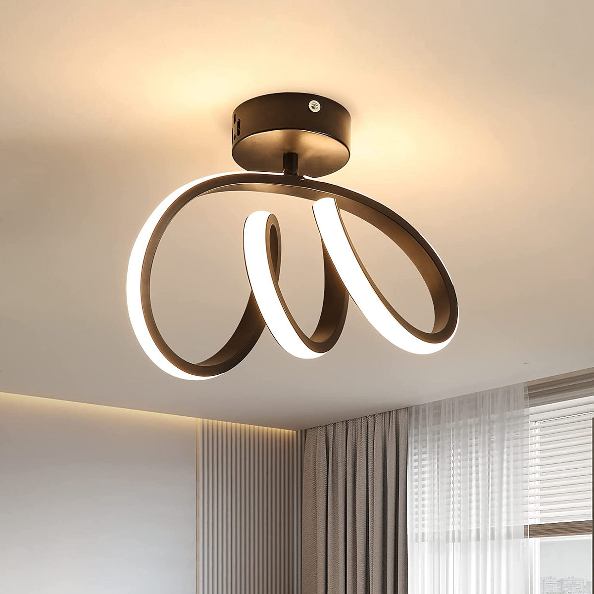 Plafonnier LED Moderne Applique Murale LED Interieur 24W Plafonnier de Couloir pour Chambre, Salle à Manger, Cuisine, Couloir 3000K Lumière Blanche Chaude, Diamètre 28CM