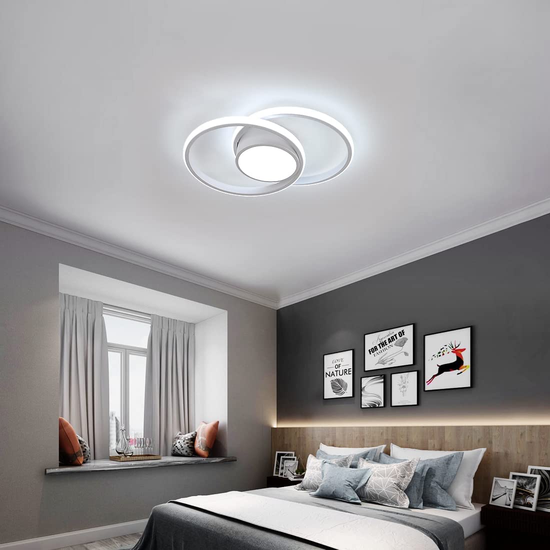 Plafonnier LED, Luminaire Plafonnier Chambre, 39W 4000lm, Rond Lampe de plafond Moderne