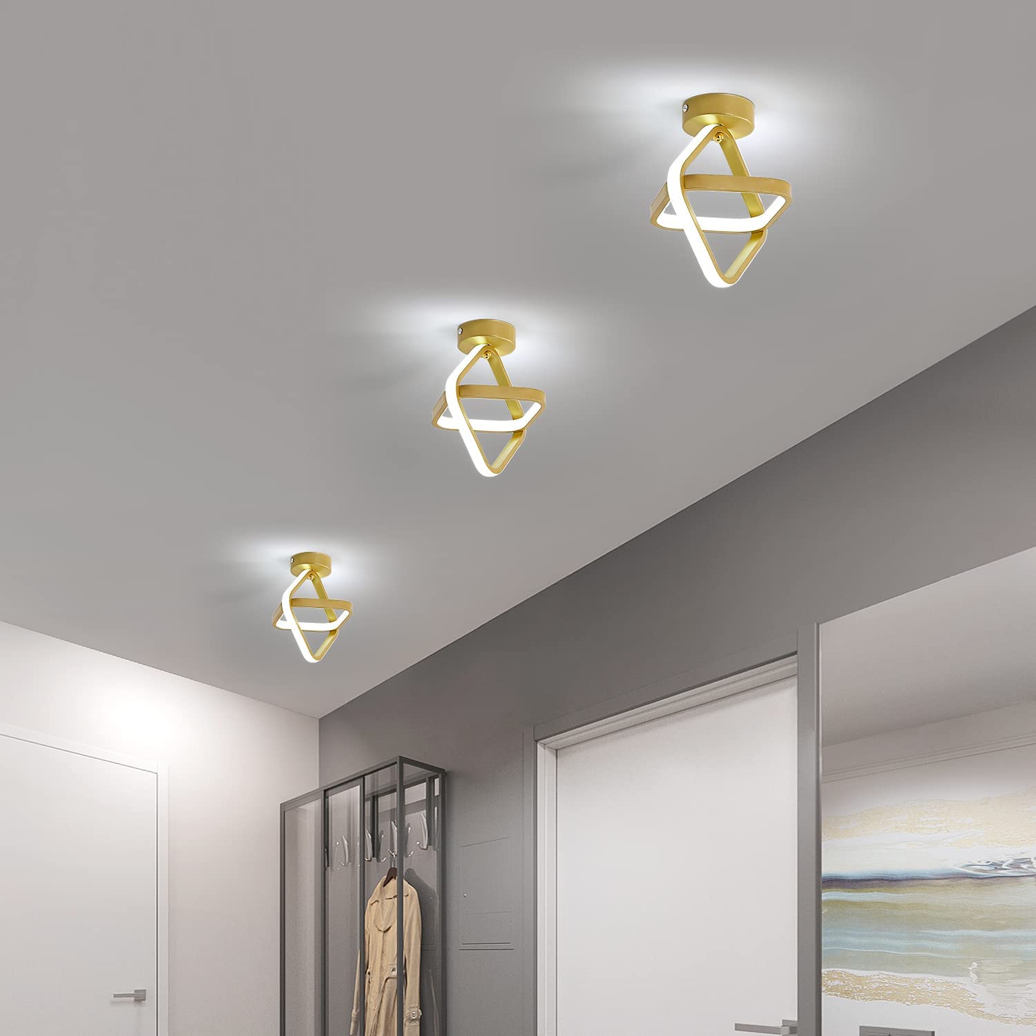 Plafonnier LED 22W, Lampe de Plafond Moderne en Métal